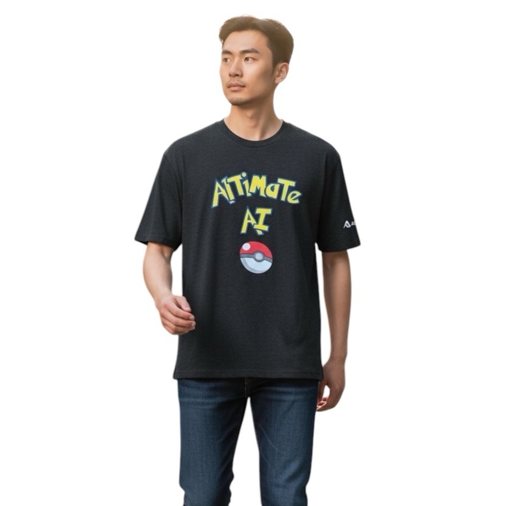Next Level Apparel Pokémon Pokéball Granite Black Short Sleeve Tee Shirt